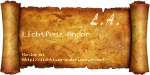 Lichtfusz Andor névjegykártya